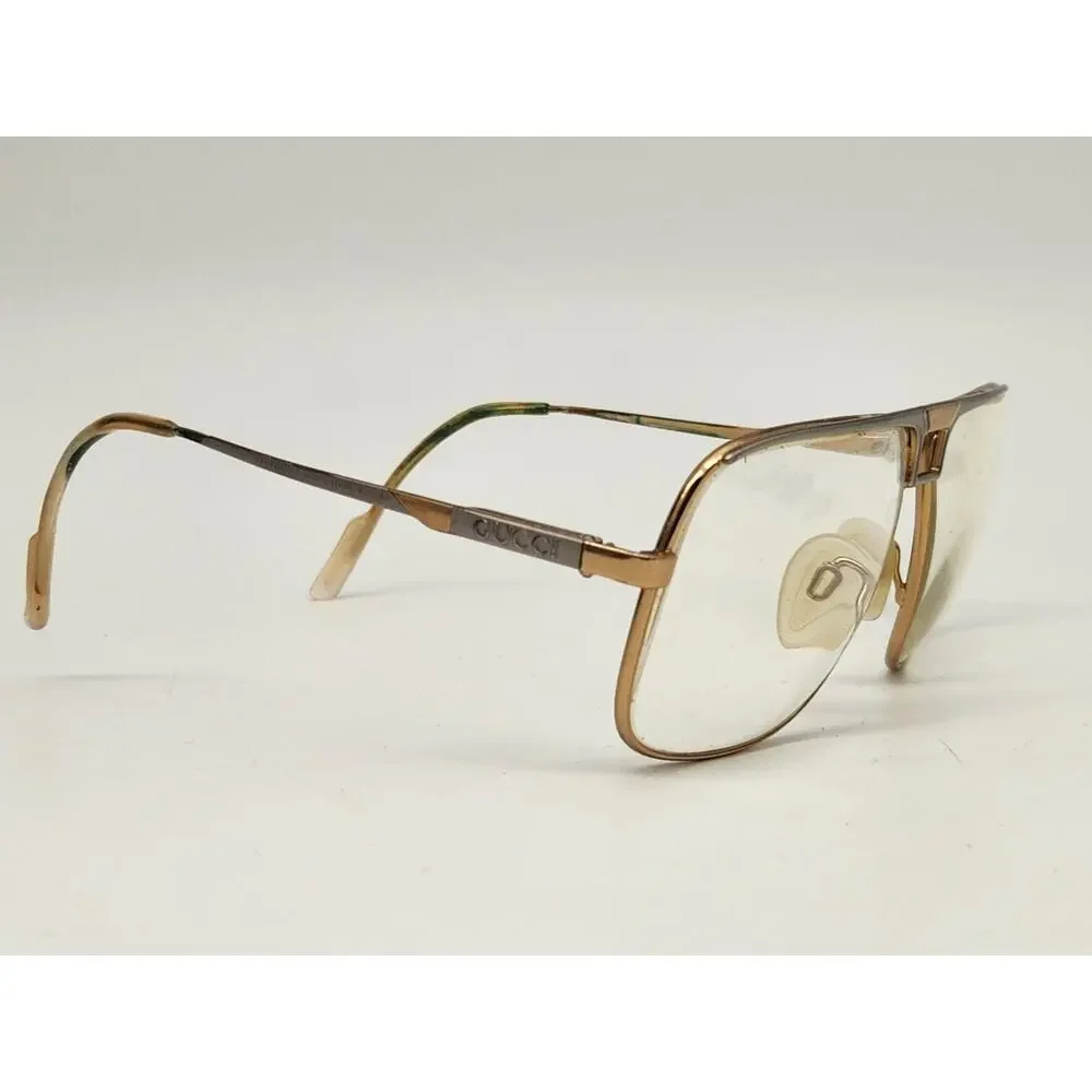 Vintage Gucci Aviator Eyeglasses Gold Frames Mens